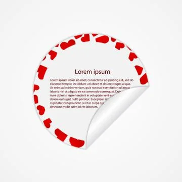 Paper stickers with hearts. Design elements. Stock Illustration