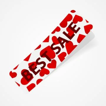 Paper stickers with hearts. Design elements. Illustrazione stock