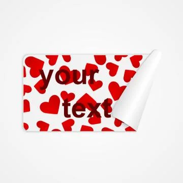 Paper stickers with hearts. Design elements. Illustrazione stock