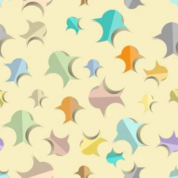 Paper sticky note and 3d seamless pattern. Stock Illustration