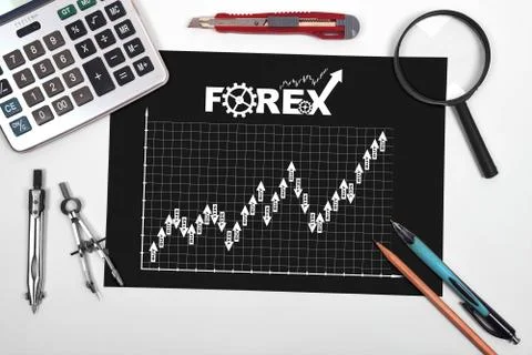 Paper with stock chart Stock Photos