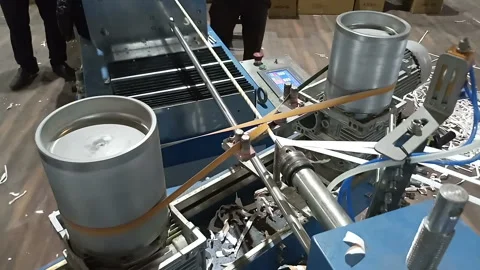 Paper straw manufacturing unit Stock Footage 160921665