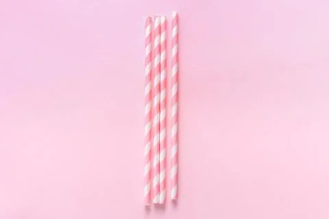 Paper straws on background Stock Photos