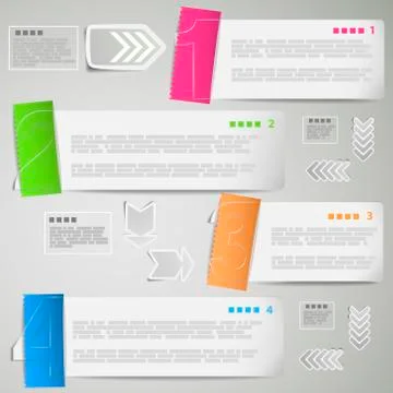 Paper strips for data presentation eps10 vector illustration Stock Illustration