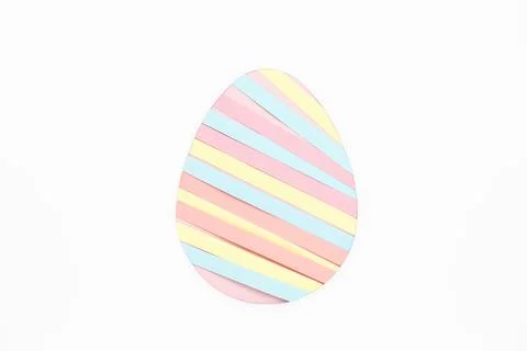 Paper strips in egg shape on white background Stock Photos