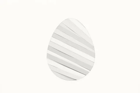 Paper strips in egg shape on white background color of 2026 year cloud white Stock Photos