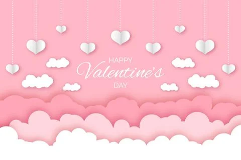 Paper style valentine's day background Stock Illustration