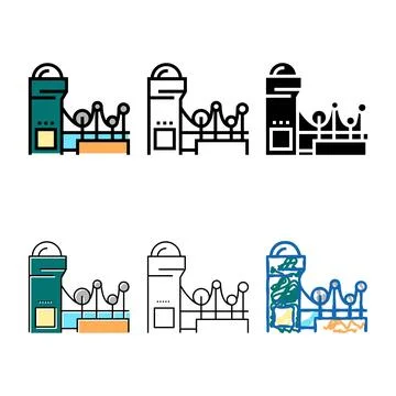 Paper styleset making system color icon vector Stock Illustration