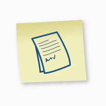 Paper symbol on adhesive note, close-up Stock Illustration