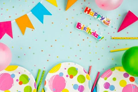 Paper tableware for a holiday. Stock Photos