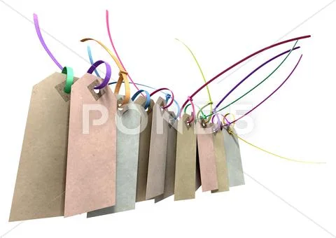 Paper tag and colourful zip tie collection Stock Illustration