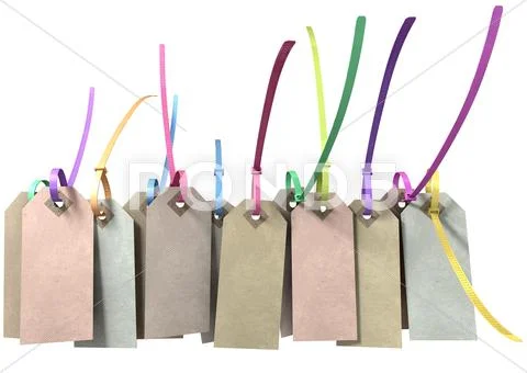 Paper tag and colourful zip tie collection Stock Illustration
