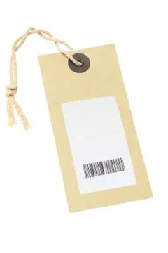 Paper tag with bar code sticker Photos