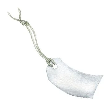 Paper tag rectangular, white on a rope for a price tag, notes, postcards for 스톡 일러스트