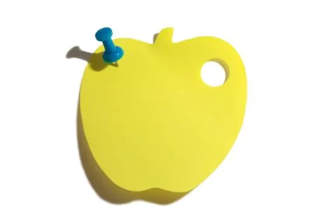 Paper for taking notes in the form of apple Stock-Fotos