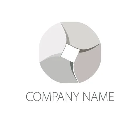 Paper tape folded in the shape of a circle. Ready logo Stock Illustration