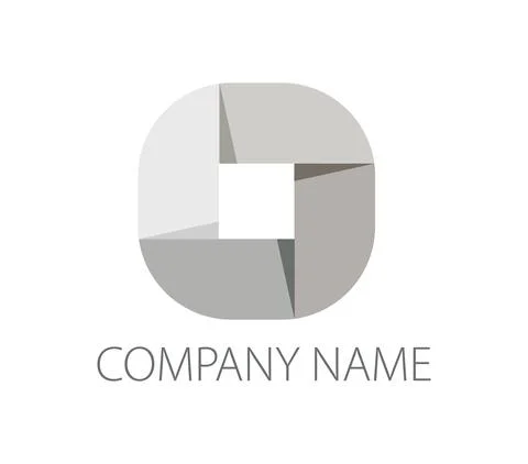 Paper tape folded in the shape of a rounded square. Ready logo Stock Illustration