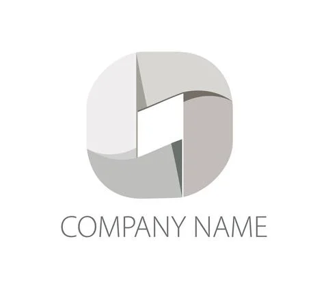 Paper tape folded in the shape of a rounded square. Ready logo Stock Illustration