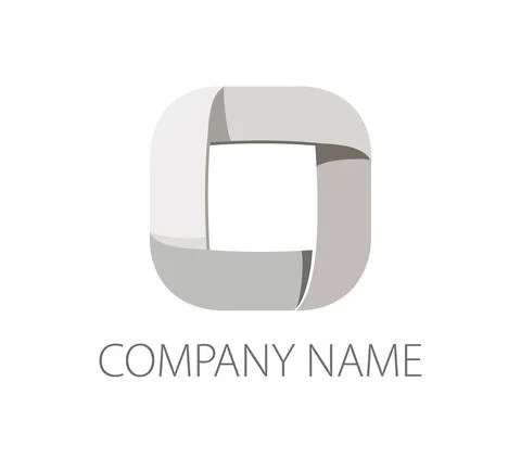 Paper tape folded in the shape of a rounded square. Ready logo Stock Illustration