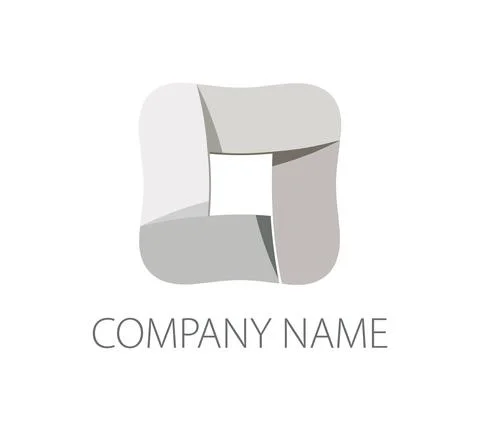 Paper tape folded in the shape of a rounded square. Ready logo Stockillustratie