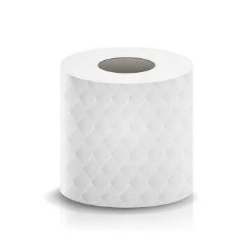 Paper Tape Roll Vector. Bathroom Hygiene. 3D Toilet Paper Blank. Packaging Ilustración de archivo