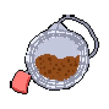 Paper teabag pixel art vector illustration Illustrazione stock