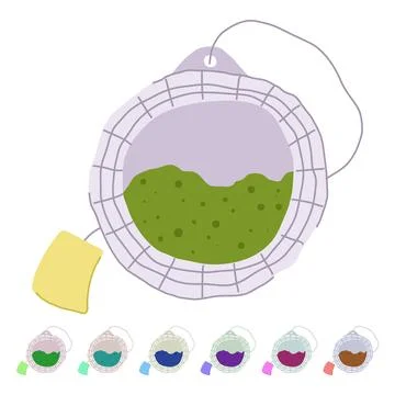 Paper teabag vector cartoon graphic Stock Illustration