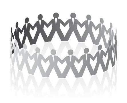 Paper team. vector. Stock Illustration