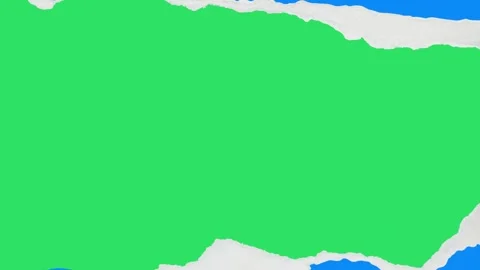 Paper Tear 2D Animation Overlay Green and Blue Screen Vidéo 333983287