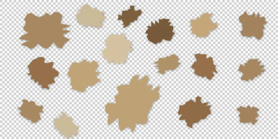 Paper tear shapes solid icon set. Featuring ragged edges, torn paper, rippe.. Stock Illustration