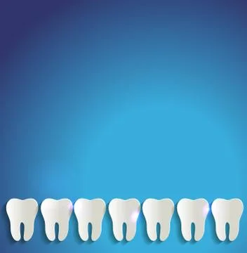 Paper teeth blue background Stock Illustration