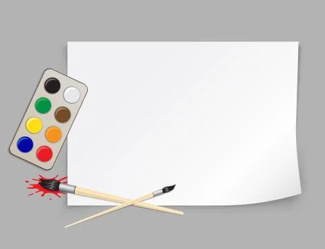 Paper template and brush Stock Illustration