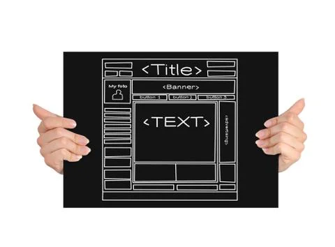 Paper with template website Stock Photos