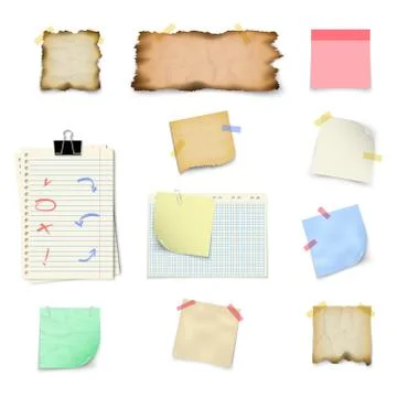 Paper templates for notes Stock Illustration