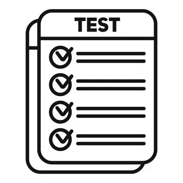 Paper test icon outline vector. Exam answer Stock Illustration