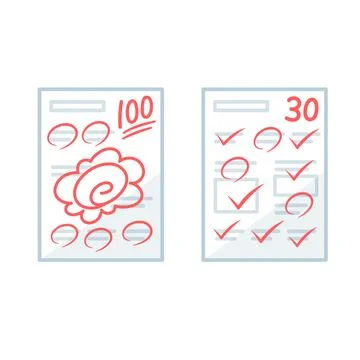 Paper test results Stock Illustration
