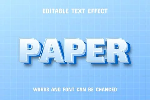 Paper text - 3d text effect Illustrazione stock