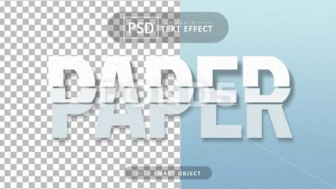 Paper text effect editable Modello PSD