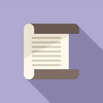 Paper text icon flat . Write letter Stock Illustration