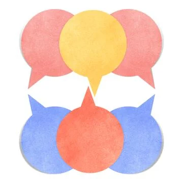Paper texture ,bubble talk tag on white background Stock Illustration