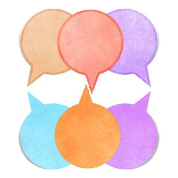 Paper texture ,bubble talk tag on white background Illustrazione stock