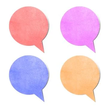 Paper texture ,bubble talk tag on white background Stock Illustration