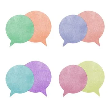 Paper texture ,bubble talk tag on white background Stock Illustration