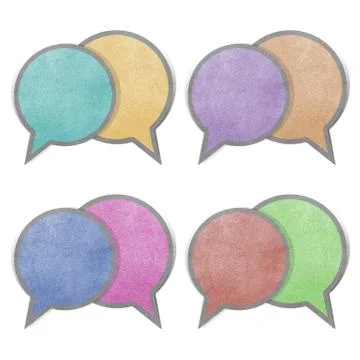 Paper texture ,bubble talk tag on white background 스톡 일러스트