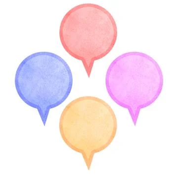 Paper texture ,bubble talk tag on white background Stock Illustration