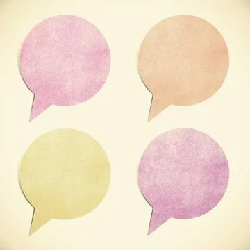 Paper texture ,bubble talk tag on white background Illustrazione stock