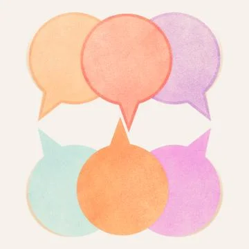 Paper texture ,bubble talk tag on white background Stock Illustration