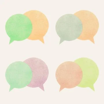 Paper texture ,bubble talk tag on white background Stock Illustration