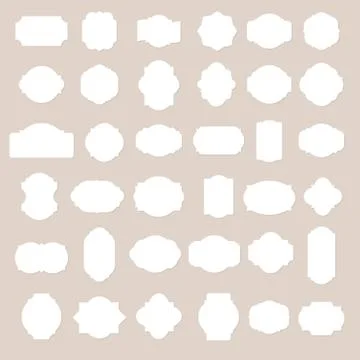 Paper texture collection blank frames and label set. Stockillustratie