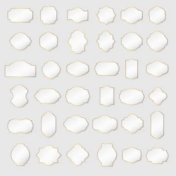 Paper texture collection blank frames and label set. Vector illustration. Stock Illustration